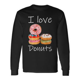 Donut Lover I Love Donuts Doughnut Sprinkles Long Sleeve T-Shirt | Mazezy