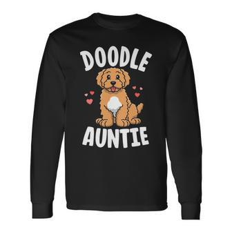 Doodle Auntie Goldendoodle Shirts Women Kawaii Dog Aunt Long Sleeve T-Shirt - Monsterry DE
