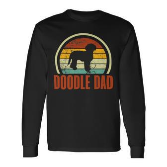 Doodle Dad Dog Dad Goldendoodle Labradoodle Retro Long Sleeve T-Shirt - Monsterry