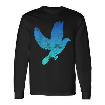 Dove Bird Flying Pigeon Vintage Long Sleeve T-Shirt | Mazezy