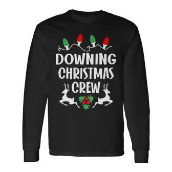 Downing Name Christmas Crew Downing Long Sleeve T-Shirt - Seseable