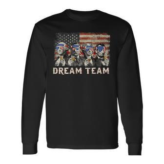 Dream Team Presidents Mount Rushmore 4Th Of July America Long Sleeve T-Shirt T-Shirt | Mazezy