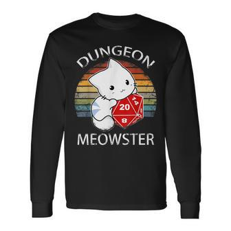 Dungeon Meowster Tabletop Gamer Cat Long Sleeve T-Shirt T-Shirt | Mazezy