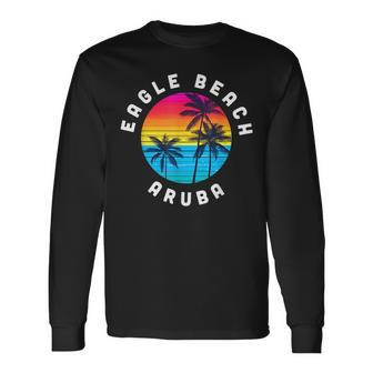 Eagle Beach Aruba Vacation Souvenir Sunset Beach Long Sleeve T-Shirt - Monsterry CA