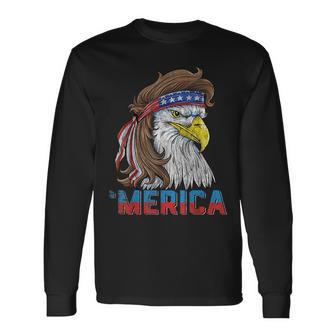 Eagle Mullet 4Th Of July Usa American Flag Eagle Merica Long Sleeve T-Shirt T-Shirt | Mazezy
