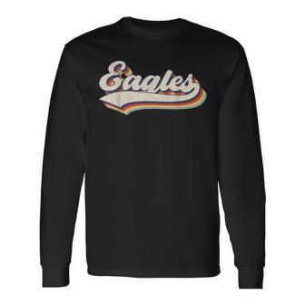Eagles Surname Eagles Name Personalized Vintage Retro Eagles Long Sleeve T-Shirt - Seseable