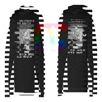 Easily Distracted By Cats And Women Lesbin Pride Easily Distracted By Cats And Women Lesbin Pride Long Sleeve T-Shirt - Monsterry
