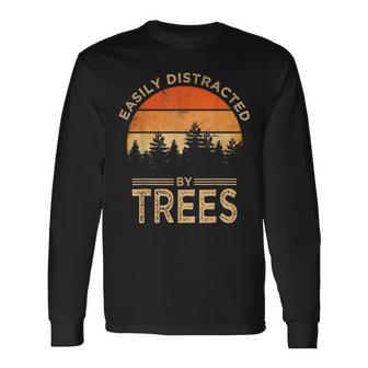 Easily Distracted By Trees Vintage Tree Long Sleeve - Monsterry