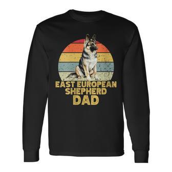 East European Shepherd Dog Dad Retro Dogs Lover & Owner Long Sleeve T-Shirt | Mazezy