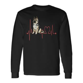 East European Shepherd Dog Heartbeat My Dogs Are My Cardio Long Sleeve T-Shirt | Mazezy