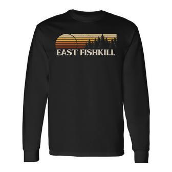 East Fishkill Ny Vintage Evergreen Sunset Eighties Retro Long Sleeve T-Shirt | Mazezy