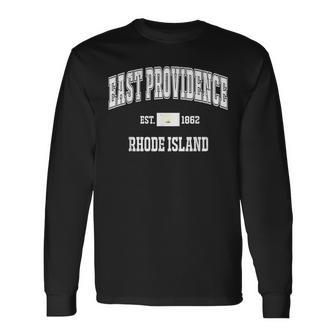 East Providence Rhode Island Ri Vintage State Flag Athletic Long Sleeve T-Shirt | Mazezy