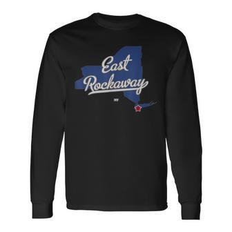 East Rockaway New York Ny Map Long Sleeve T-Shirt | Mazezy