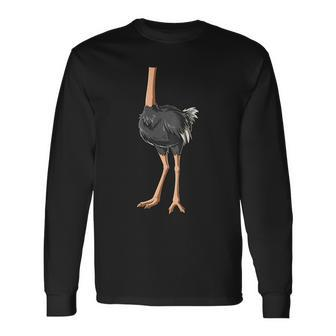 Easy Ostrich Costume Ostrich Body Headless Ostrich Costume Long Sleeve T-Shirt | Mazezy