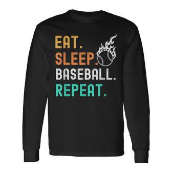Eat Sleep Baseball Repeat Long Sleeve T-Shirt | Mazezy
