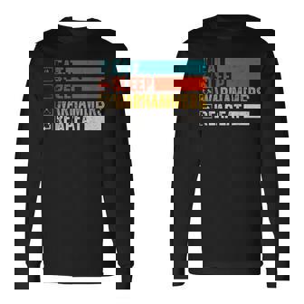 Eat Sleep Warhammers Repeat Gamer Retro Video Gaming Long Sleeve T-Shirt - Seseable