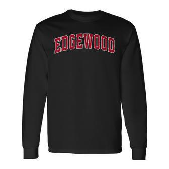Edgewood Maryland Md Vintage Sports Red Long Sleeve T-Shirt | Mazezy