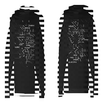 Electronic Music Circuit House Breakbeat Dubstep Ebm Music Long Sleeve T-Shirt | Mazezy