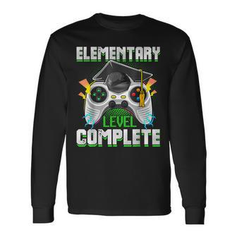 Elementary Level Complete Gamer Graduation Video Games Boys Long Sleeve T-Shirt T-Shirt | Mazezy