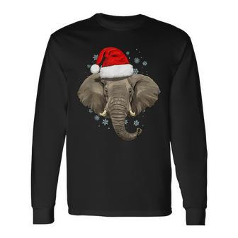 Elephant Christmas Zoo Safari Keeper Animal Lover Wildlife Long Sleeve T-Shirt - Thegiftio UK