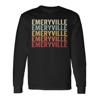 Emeryville California Emeryville Ca Retro Vintage Text Long Sleeve T-Shirt | Mazezy