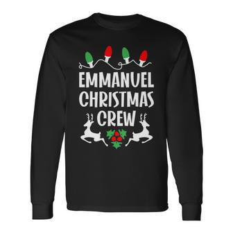 Emmanuel Name Christmas Crew Emmanuel Long Sleeve T-Shirt - Seseable