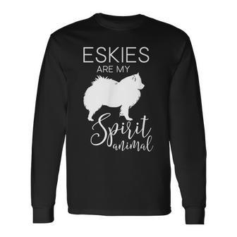 Eskie American Eskimo Dog Spirit Animal J000267 Long Sleeve T-Shirt | Mazezy