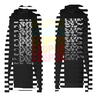 Esopus New York Esopus Ny Retro Vintage Text Long Sleeve T-Shirt | Mazezy