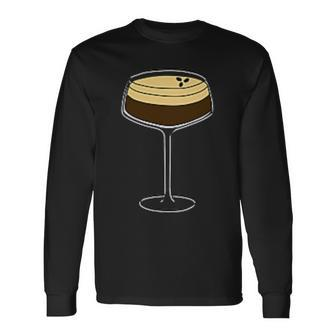 Espresso Martini Minimalist Elegance Apparel Long Sleeve T-Shirt - Seseable