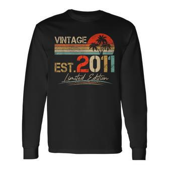 Est Vintage 2011 Limited Edition 12Th Birthday Boys Long Sleeve T-Shirt | Mazezy
