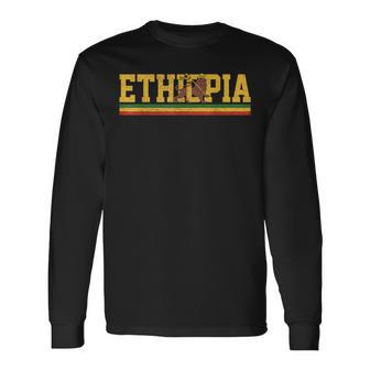 Ethiopia Lion Of Judah Flag Rastafari African Rasta Long Sleeve T-Shirt T-Shirt | Mazezy