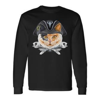 European Shorthair Pirate Costume Cat Lover Long Sleeve T-Shirt | Mazezy
