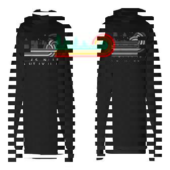 Evergreen Vintage Stripes Austinville Iowa Long Sleeve T-Shirt | Mazezy