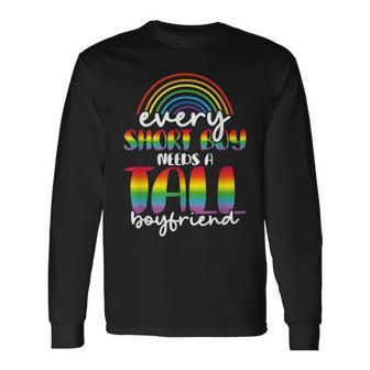 Every Short Boy Needs A Tall Boyfriend Lgbt Pride Gay Couple Long Sleeve T-Shirt T-Shirt | Mazezy
