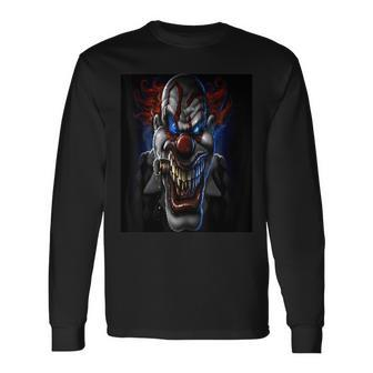 Evil Clown And Cigar Standard Cigar Long Sleeve T-Shirt | Mazezy
