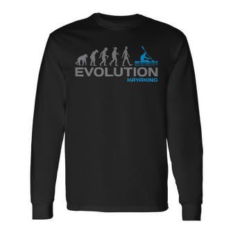 Evolution Kayaking Kayak Paddling Water Sports Long Sleeve T-Shirt | Mazezy