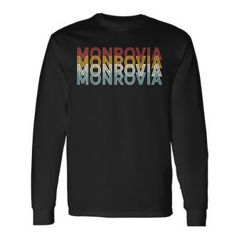 Famous City 70'S Retro Usa Vintage Monrovia Long Sleeve T-Shirt | Mazezy