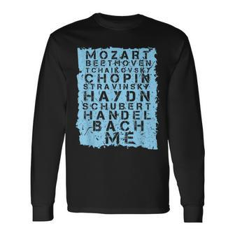 Famous Classical Music Composer Musician Mozart Long Sleeve T-Shirt | Mazezy