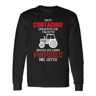 Farmer Grew Up On Fields Fantastic In The Bed Italian Words Long Sleeve T-Shirt T-Shirt | Mazezy
