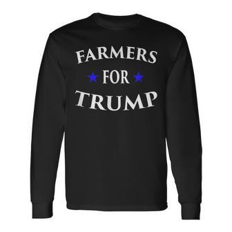Farmers For Trump Farm Ranch Tractor Heartland Country Long Sleeve T-Shirt | Mazezy