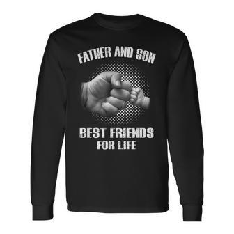 Father & Son Best Friend For Life Daddy Son Fist Bump Long Sleeve T-Shirt T-Shirt | Mazezy