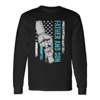 Father And Son American Flag Matching Fathers Day Father Son Long Sleeve T-Shirt - Monsterry