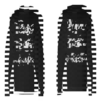 Father Of Triplets Papa Bear Fathers Day Long Sleeve T-Shirt | Mazezy