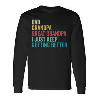Fathers Day Grandpa From Grandkids Dad Great Grandpa Long Sleeve T-Shirt | Mazezy