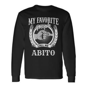 My Favorite People Call Me Abito Fist Bump Italian Grandpa Long Sleeve T-Shirt T-Shirt | Mazezy