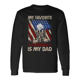 My Favorite Veteran Is My Dad Father Veterans Day 1 Long Sleeve T-Shirt - Monsterry UK