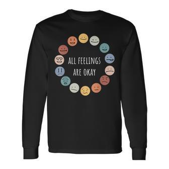 All Feelings Are Okay Mental Health Awareness Month Emotion Long Sleeve T-Shirt - Monsterry AU