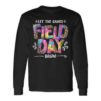 Field Day Let The Games Begin Leopard Tie Dye Field Day Long Sleeve T-Shirt T-Shirt | Mazezy