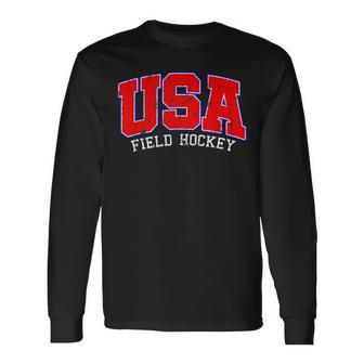 Field Hockey -Usa Field Hockey T Long Sleeve T-Shirt | Mazezy