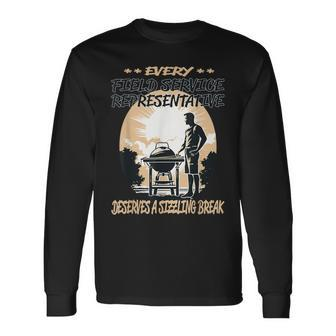 Field Service Representative Bbq Chef Or Grill Fun Long Sleeve T-Shirt | Mazezy